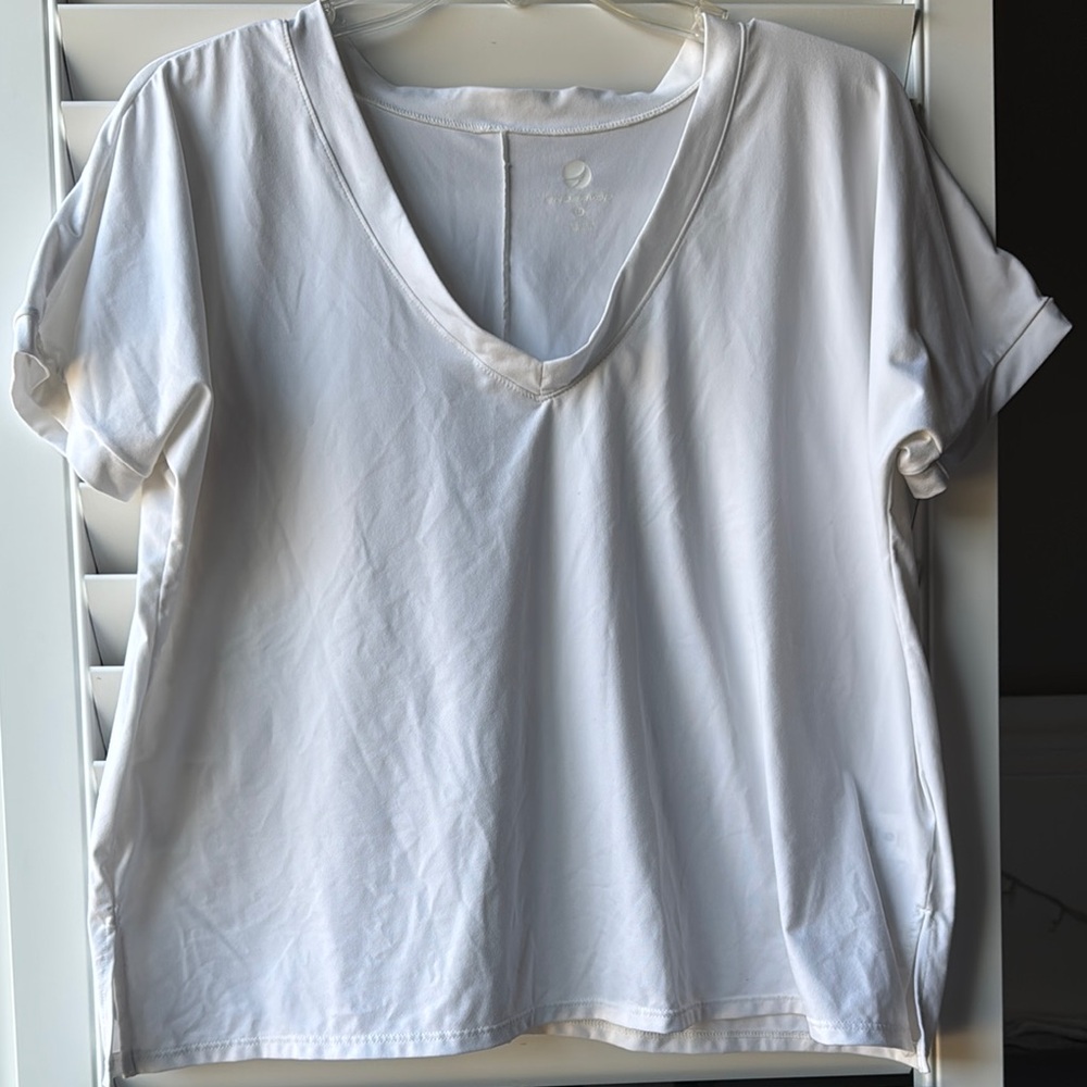 Endeavor White V-Neck Women's Workout Top
